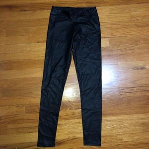 Urban Planet Luxe Leather Effect Black Leggings